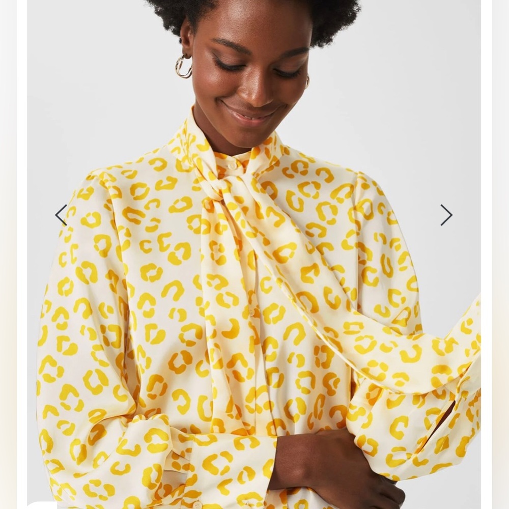 HOBBS BEATRICE BLOUSE IVORY YELLOW US 10 new with tags